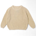 Custom Embroidered Name Knit Sweater for Babies and Toddlers - Ribbed Collar and Cuffs