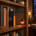 Decorative Bookshelf Light - Ornate Wrought-Iron Bracket with Illuminated Pendant