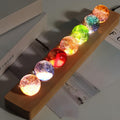 Decorative LED Light - Galaxy-Themed Crystal Orbs on Wooden Base