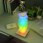 Decorative LED Table Lamp with Wireless Charger - Adjustable Slab