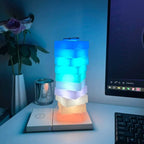 Decorative LED Table Lamp with Wireless Charger - Adjustable Slab