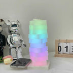 Decorative LED Table Lamp with Wireless Charger - Adjustable Slab