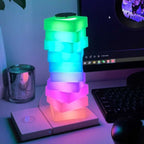 Decorative LED Table Lamp with Wireless Charger - Adjustable Slab