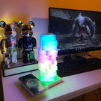 Decorative LED Table Lamp with Wireless Charger - Adjustable Slab