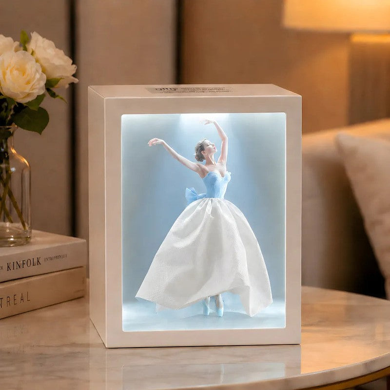 Decorative Tissue Box with Built-In Ambient Light - Fashion-Inspired Art Insert