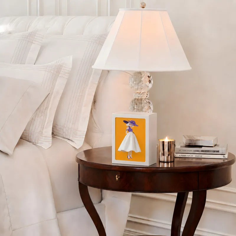 Decorative Tissue Box with Built-In Ambient Light - Fashion-Inspired Art Insert