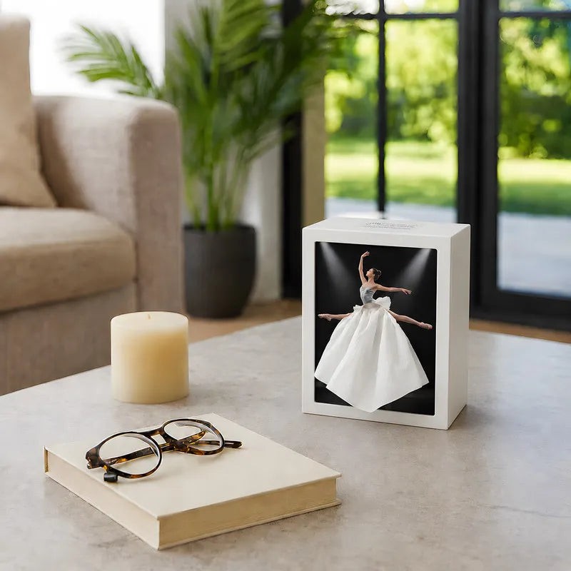 Decorative Tissue Box with Built-In Ambient Light - Fashion-Inspired Art Insert