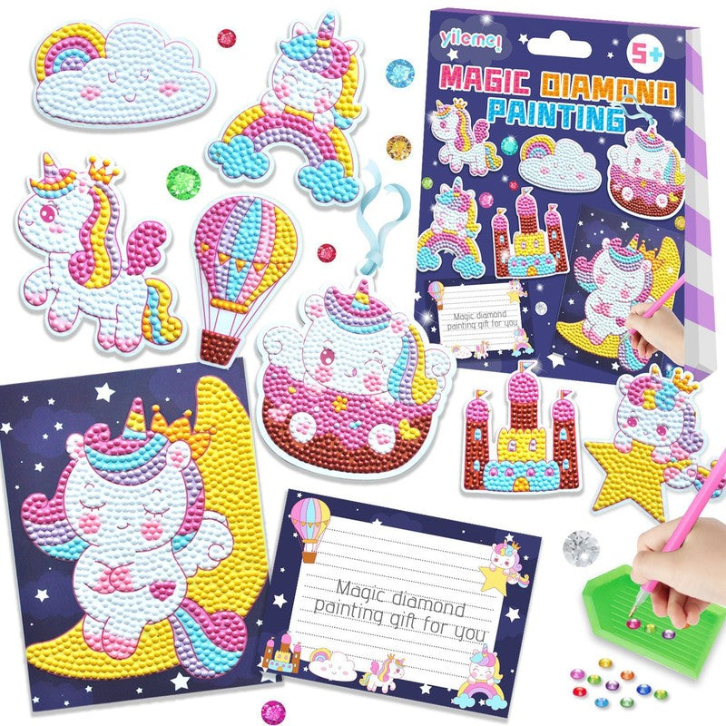 Diamond Painting Sticker Kit - Unicorn and Dinosaur Variants