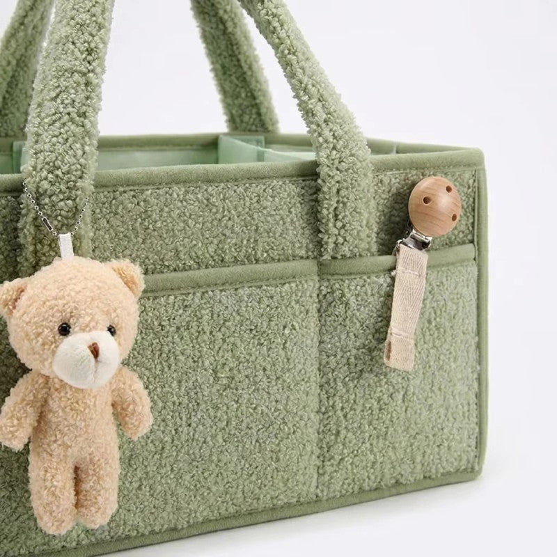Diaper Bag Organizer - Open-Top Caddy Tote with Side Pockets