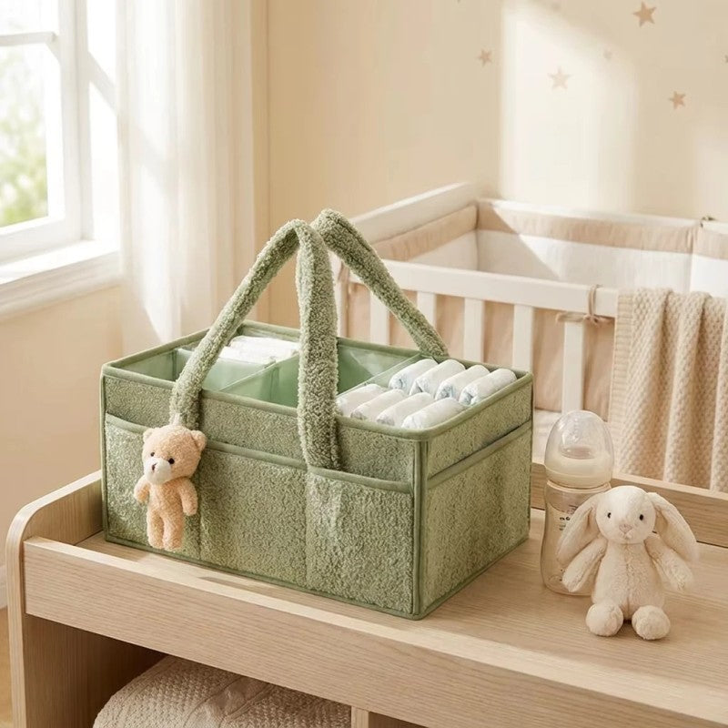 Diaper Bag Organizer - Open-Top Caddy Tote with Side Pockets