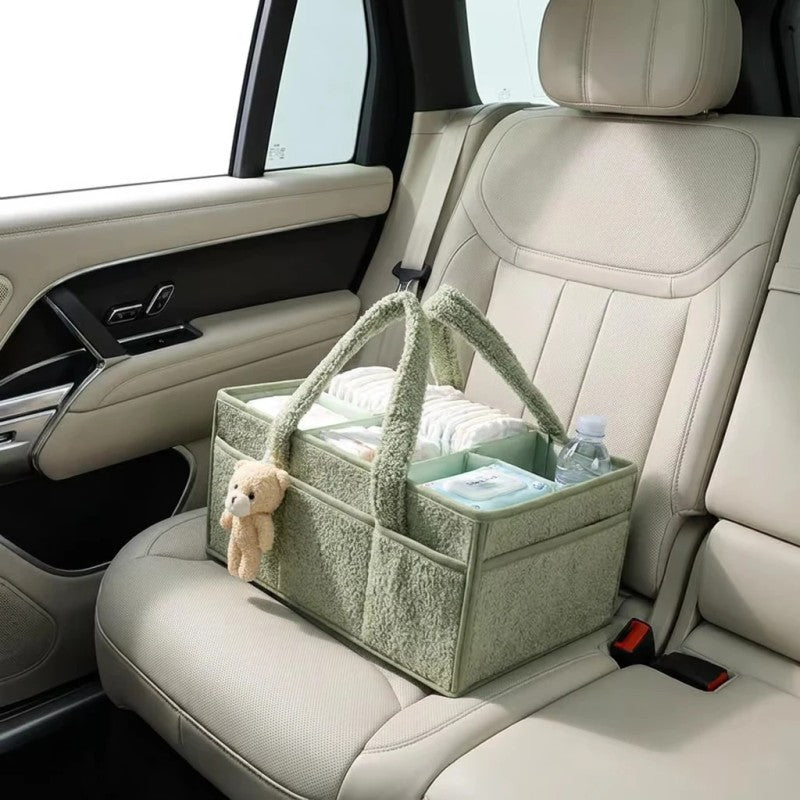 Diaper Bag Organizer - Open-Top Caddy Tote with Side Pockets
