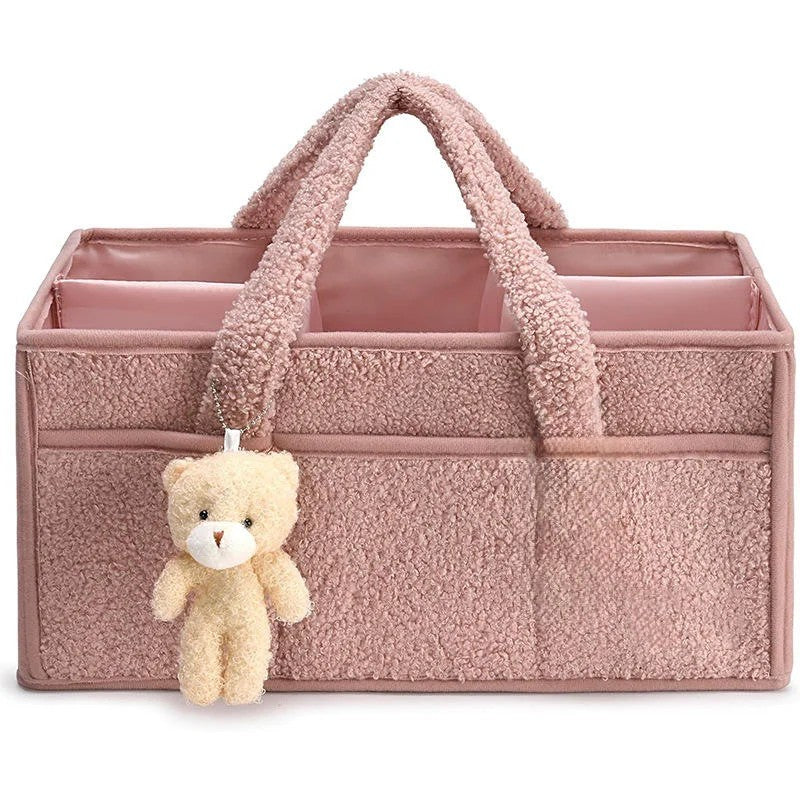 Diaper Bag Organizer - Open-Top Caddy Tote with Side Pockets