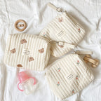 Diaper Bag with Embroidered Animal Motifs
