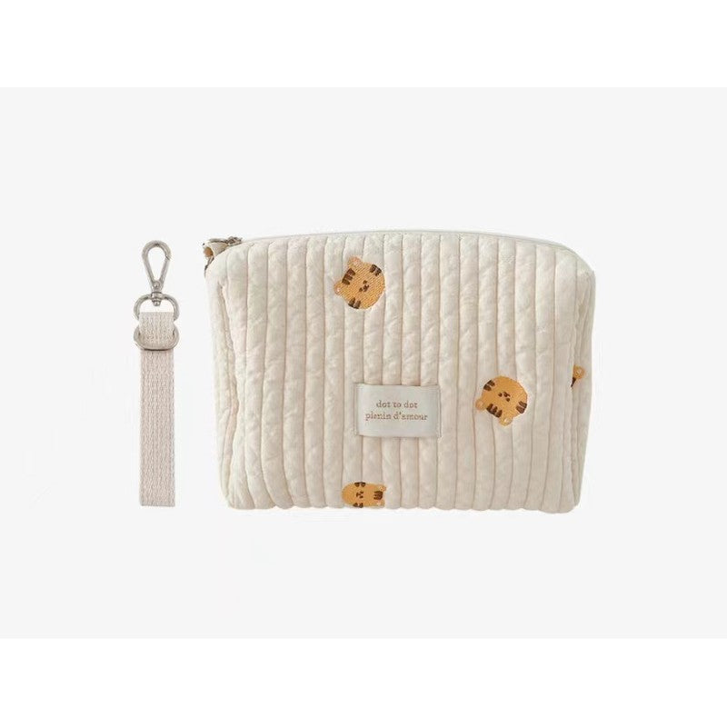 Diaper Bag with Embroidered Animal Motifs