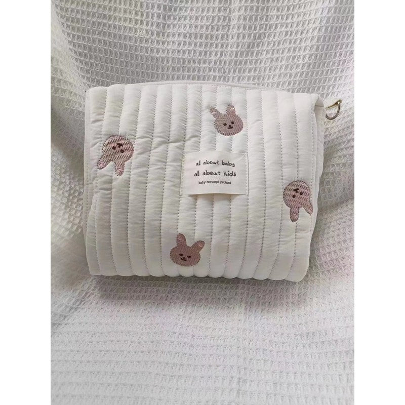 Diaper Bag with Embroidered Animal Motifs