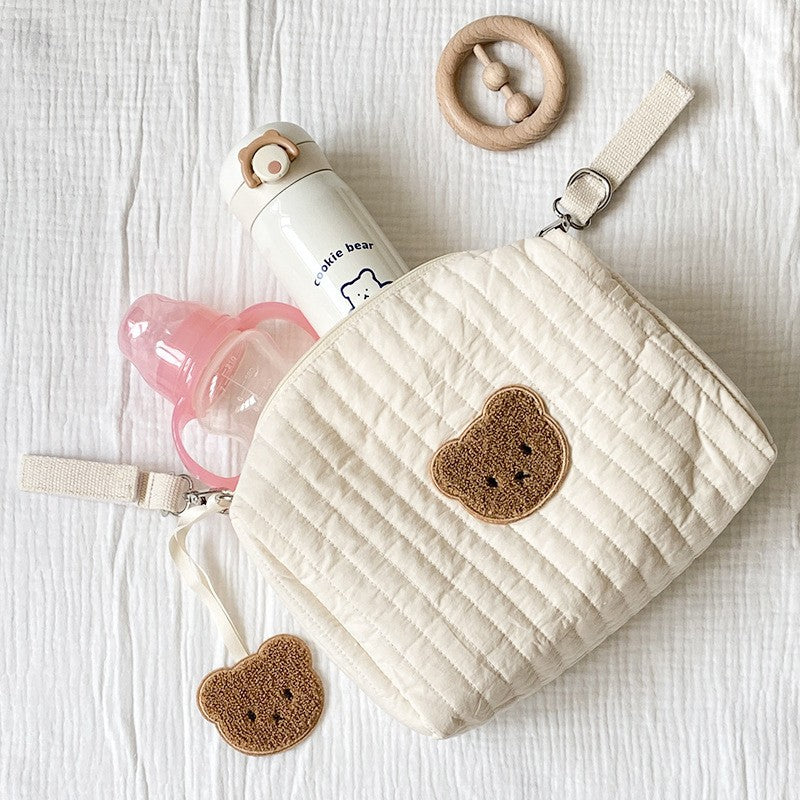 Diaper Bag with Embroidered Animal Motifs