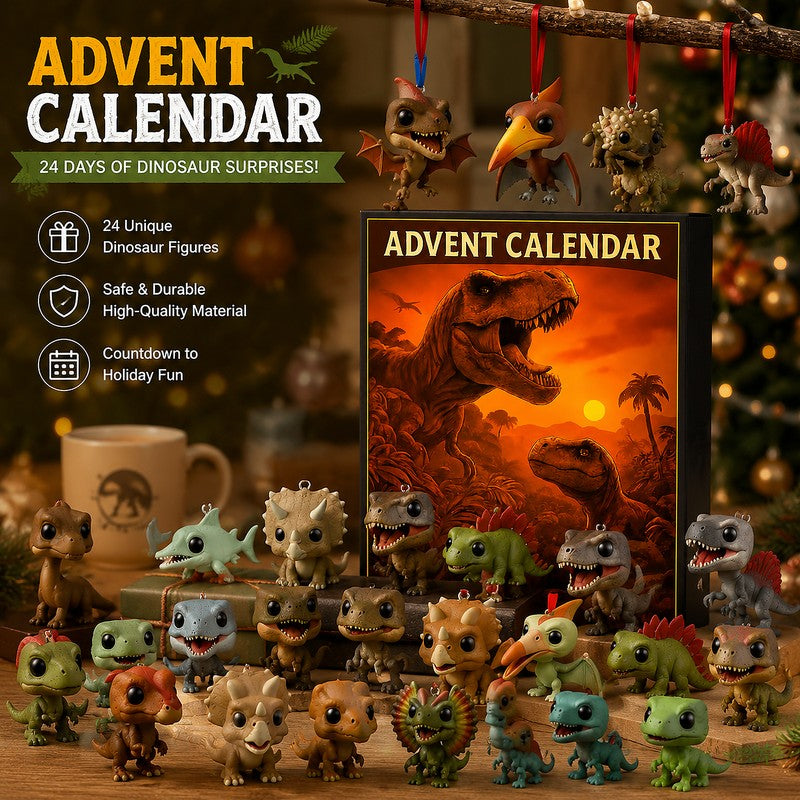 Dinosaur Advent Calendar - 24 Miniature Figures Christmas Countdown