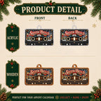 Dinosaur Christmas Advent Calendar - Wooden or Acrylic Charm Set