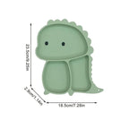 Dinosaur Shaped Divided Plate Set with Bib Cup and Cutlery