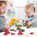 Dinosaur Toy Set - Buildable Tyrannosaurus Rex, Triceratops, Velociraptor
