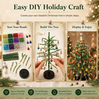 DIY Beaded Christmas Tree Kit with Battery-Powered LED Lights