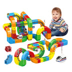 DIY Building Block Train Track Set - Magnetic Cube Rail Toy