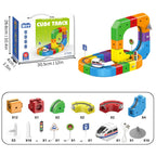 DIY Building Block Train Track Set - Magnetic Cube Rail Toy
