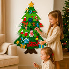 DIY Christmas Tree Wall Decoration with Removable Ornaments