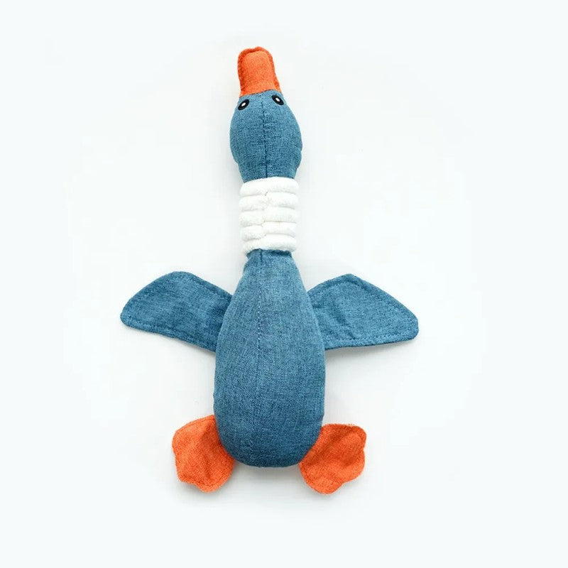 Dog Toy Goose/Duck Shape - Plush with Embroidered Eyes