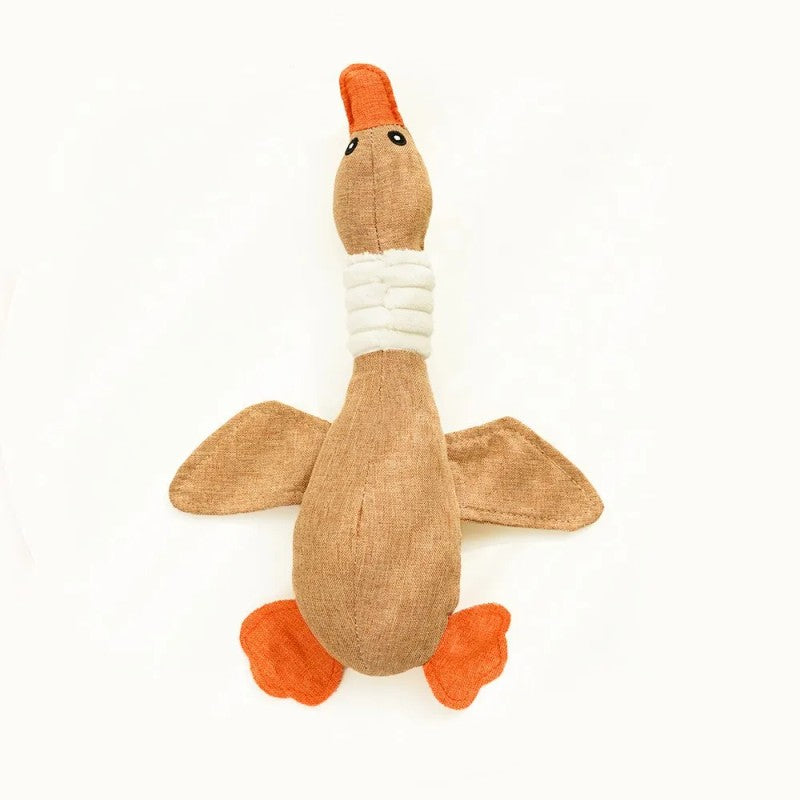Dog Toy Goose/Duck Shape - Plush with Embroidered Eyes