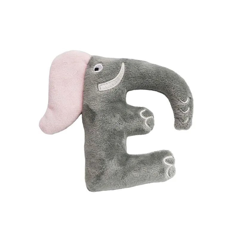 Dog Toy - Plush Squeaky Alphabet Letter with Animal Characters