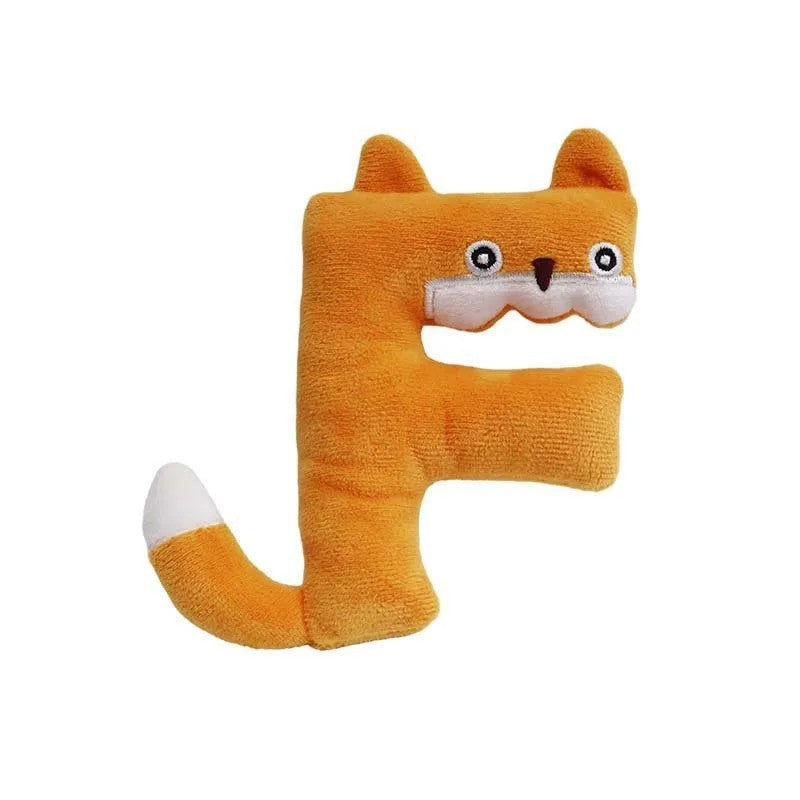 Dog Toy - Plush Squeaky Alphabet Letter with Animal Characters