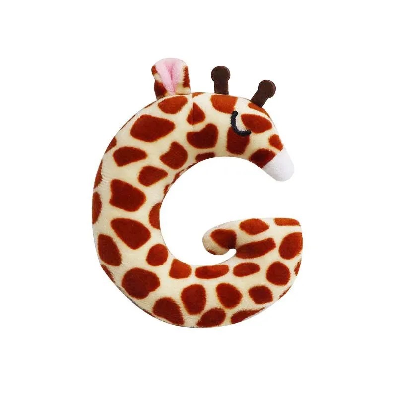 Dog Toy - Plush Squeaky Alphabet Letter with Animal Characters