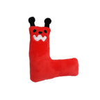 Dog Toy - Plush Squeaky Alphabet Letter with Animal Characters