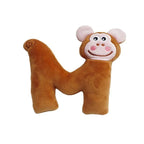 Dog Toy - Plush Squeaky Alphabet Letter with Animal Characters