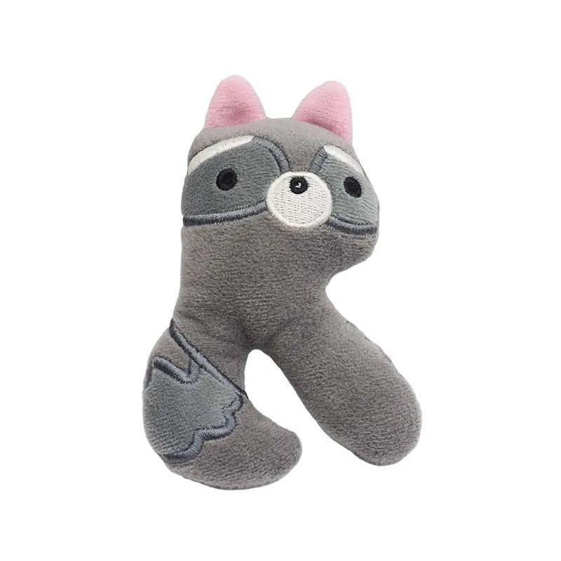 Dog Toy - Plush Squeaky Alphabet Letter with Animal Characters