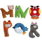Dog Toy - Plush Squeaky Alphabet Letter with Animal Characters
