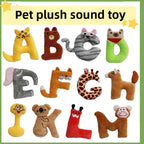 Dog Toy - Plush Squeaky Alphabet Letter with Animal Characters