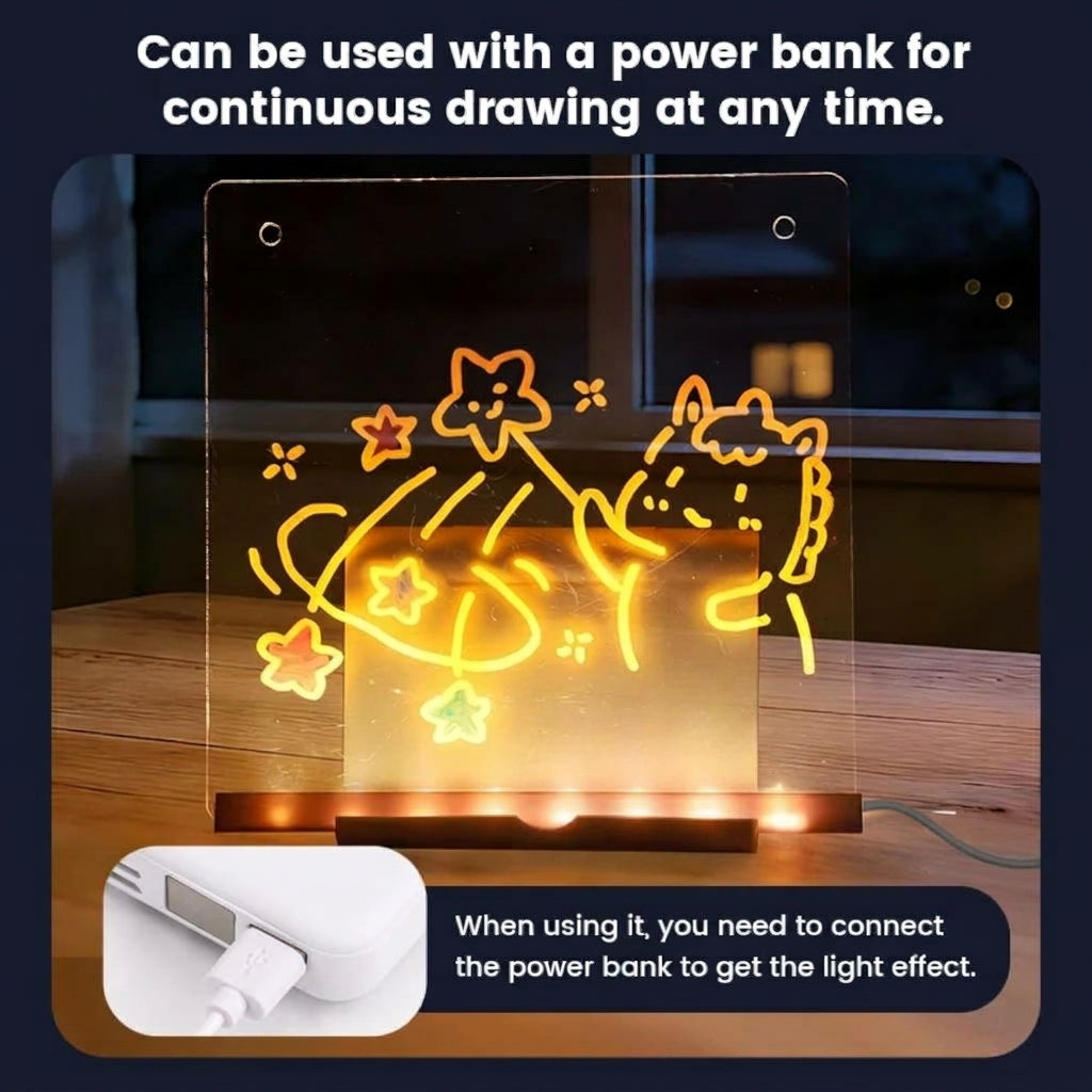 Zeichentafel mit LED-Licht – transparente Acrylplatte