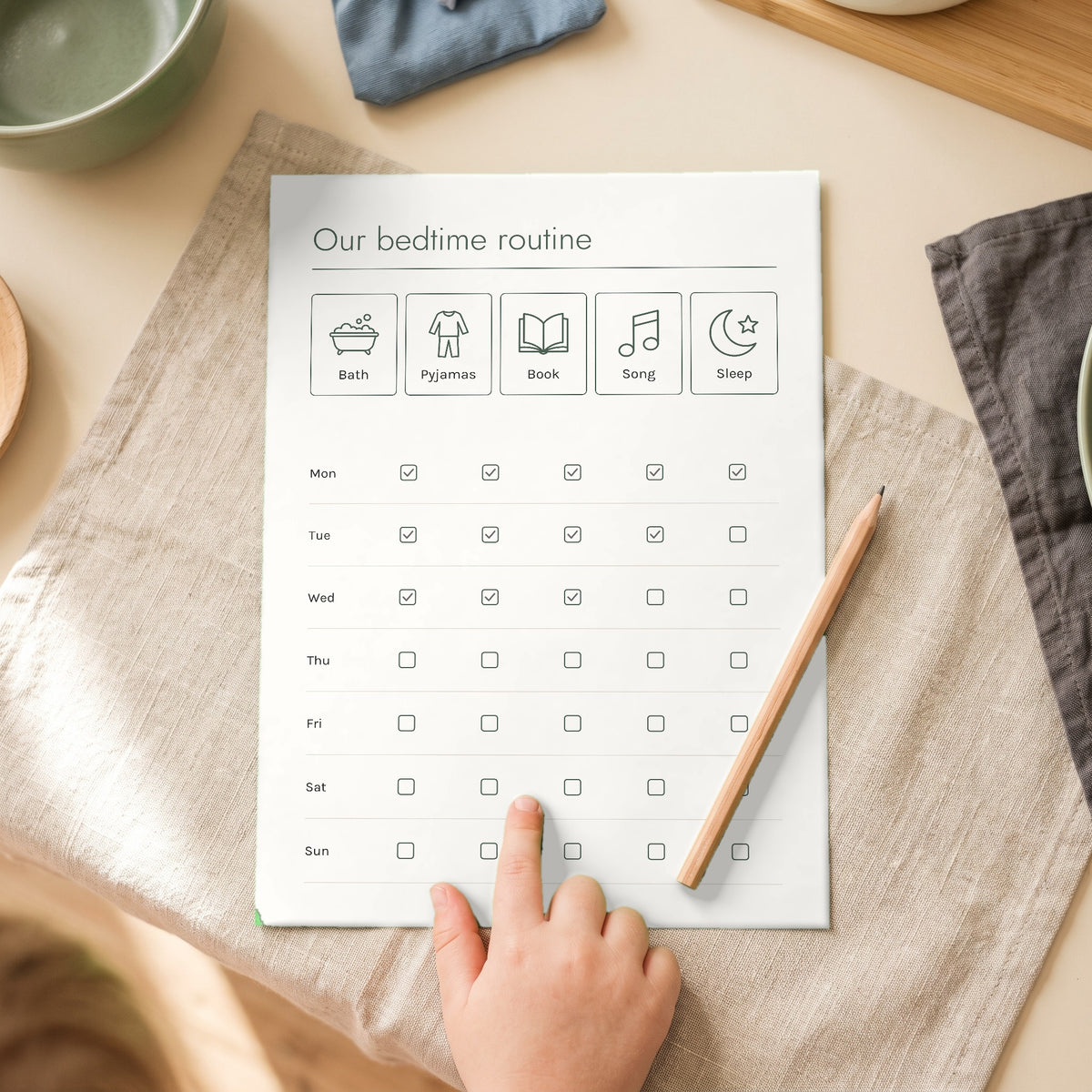 Printable from Sleep, Settled: Our bedtime routine