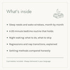 What's inside the Sleep, Settled e-book: five chapters and three printables