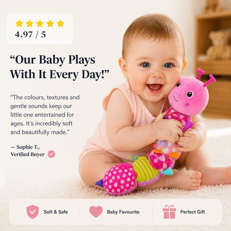 Educational Caterpillar Plush Toy - Segmented Sensory Toy