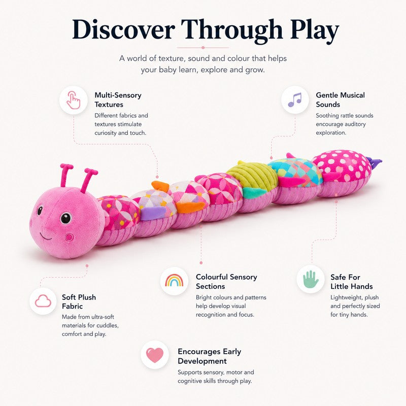 Educational Caterpillar Plush Toy - Segmented Sensory Toy