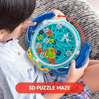 Educational Toy 3D Ball Maze Puzzle - Handheld Wheel Shape