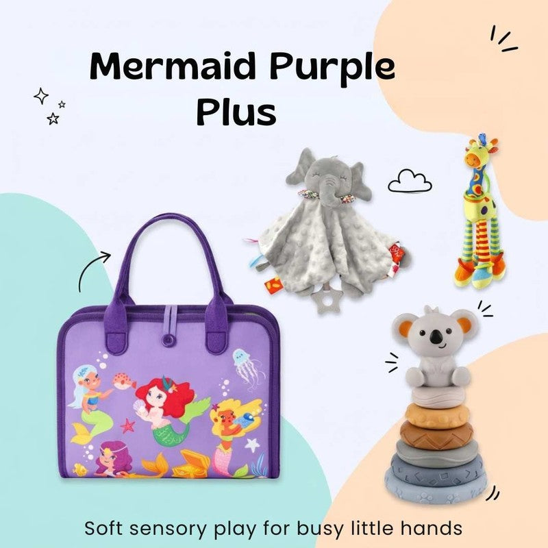 Educational Toy Bundle - Montessori Busy Board with Sensory Stacking Tower