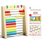 Educational Toy - Classic Wooden Abacus with Multi-Coloured Beads
