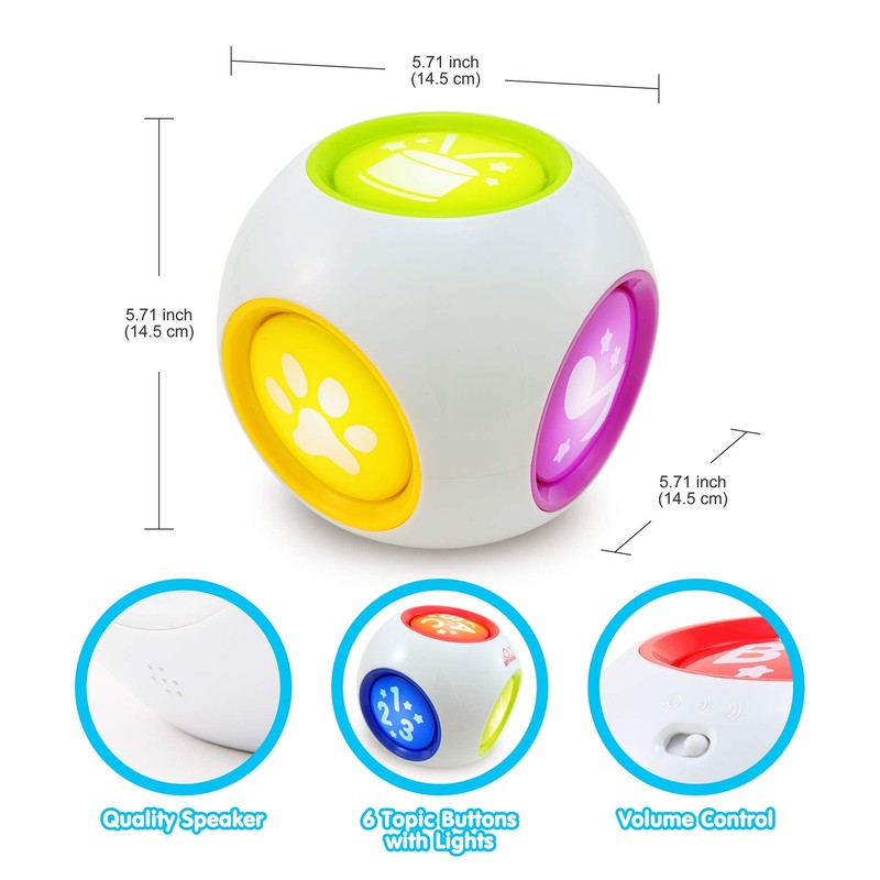 Educational Toy Cube with Multicolor LED Light Effects