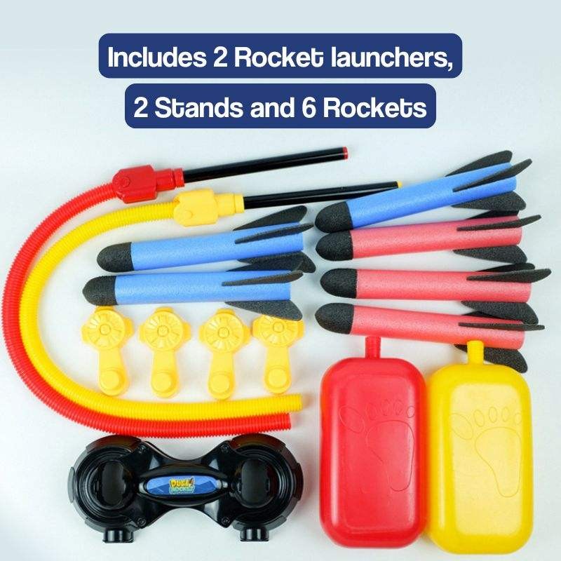 Educational Toy Dual Rocket Launcher - Outdoor Stomp Launch