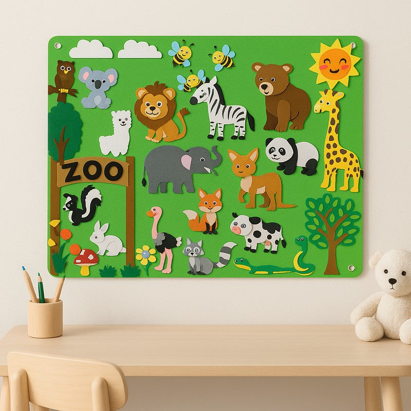 Educational Toy Felt Board with Reusable Sticker Pieces