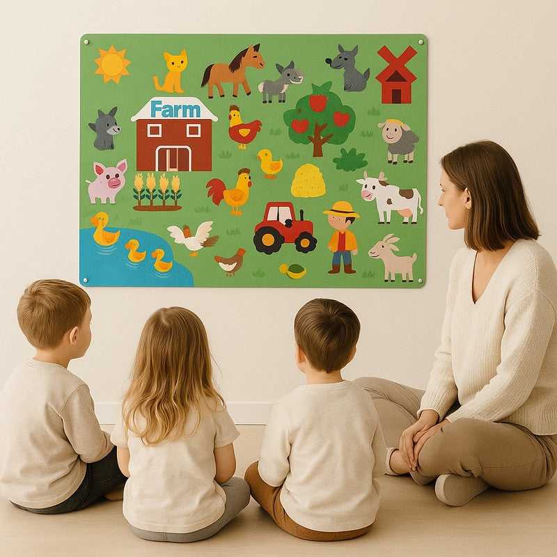 Educational Toy Felt Board with Reusable Sticker Pieces